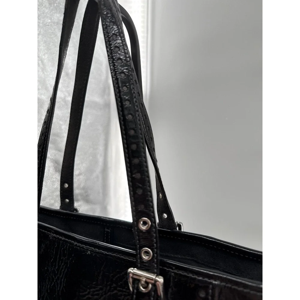 Coach Gallery Tote – Black Patent Leather‎ Studded Turnlock (H04Q-1432)